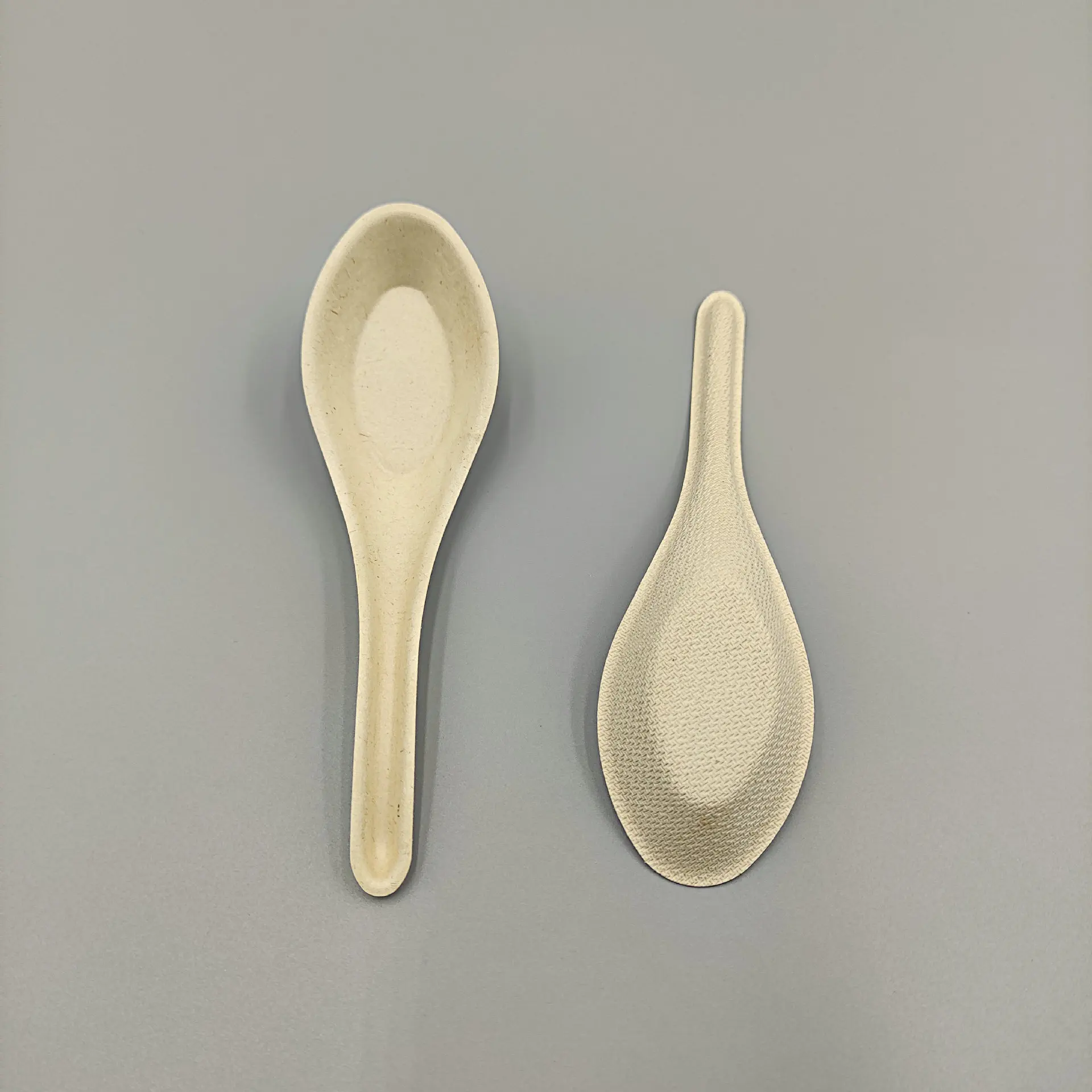 100% Bagasse Dinner Spoon Sugarcane Biodegradable Tableware Disposable Chinese Soup Serving Spoon