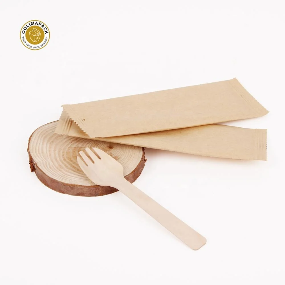 100% Eco friendly disposable 160mm wood cutlery set knives forks spoon biodegradable dinnerware utensils with box