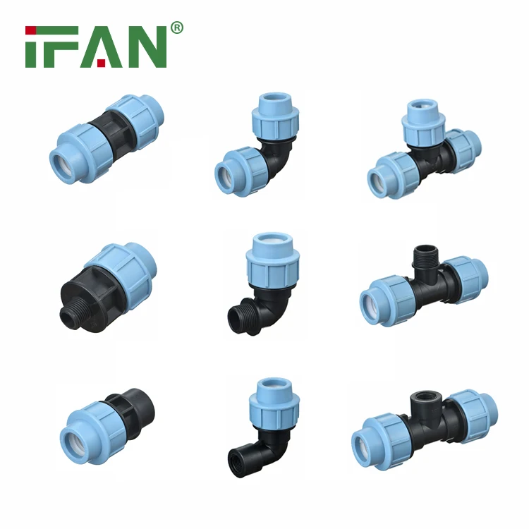 IFAN Blue 20-110mm HDPE Pipe And Fitting Elbow Tee Socket PN25 Cold Water HDPE Pipe Fitting