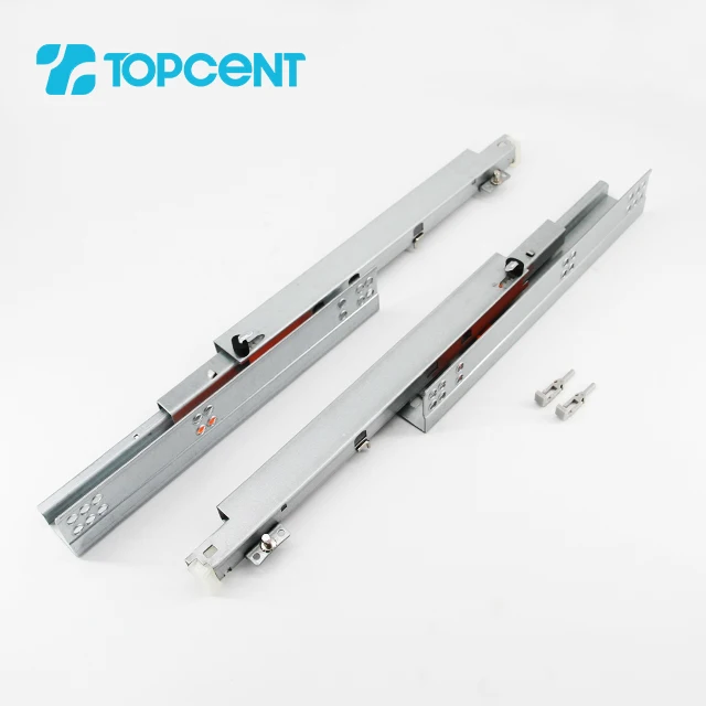 Topcent Runner Rail 2 Fold Undermount Drawer Slide Single Extension Soft Close Drawer Slides