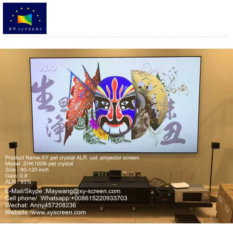 XY screen 120 '4k alr  ust  projector  fixed curved frame projector screen