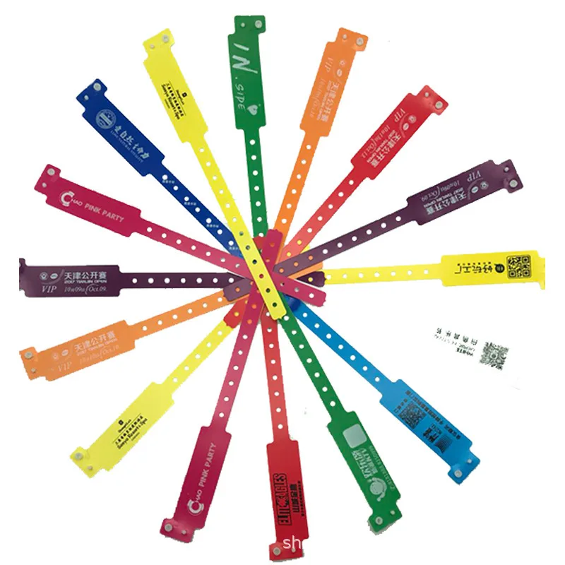 Custom LOGO PVC children wristband tickets disposable waterproof identification bracelets concert bracelets