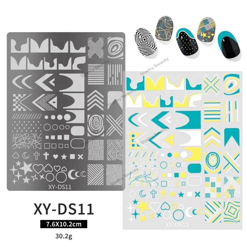 high end custom Nail Stamping Plate Metal Heat Transfer Printing Designs Nail Art Stencil Template Nail Image Plate