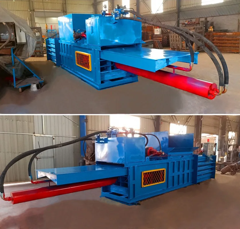 Horizontal  Automatic Hydraulic Waste Paper Cardboard Compressing Packing Machine Clothes Recycling Baler