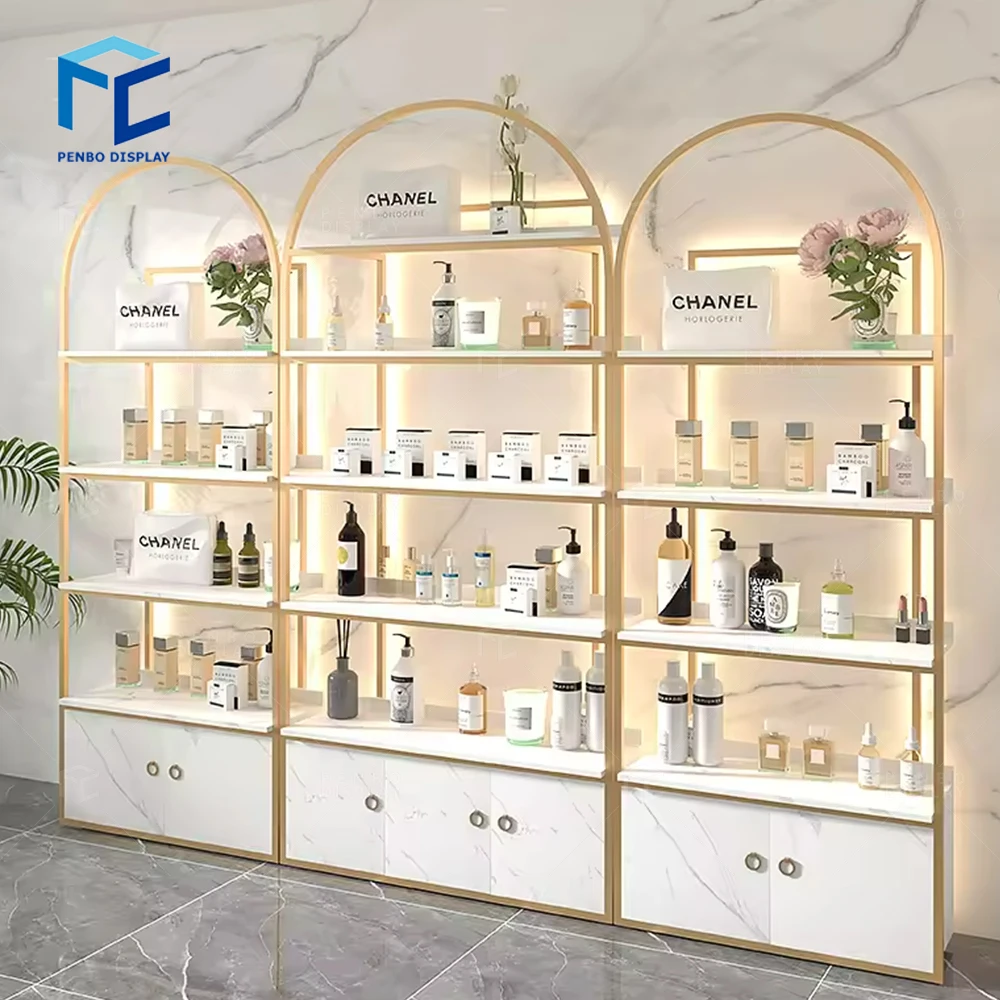 Makeup Shops Furniture Cosmetics Store Display Rack Led Makeup Shelves Store Cosmetic Display Shop Interior Design