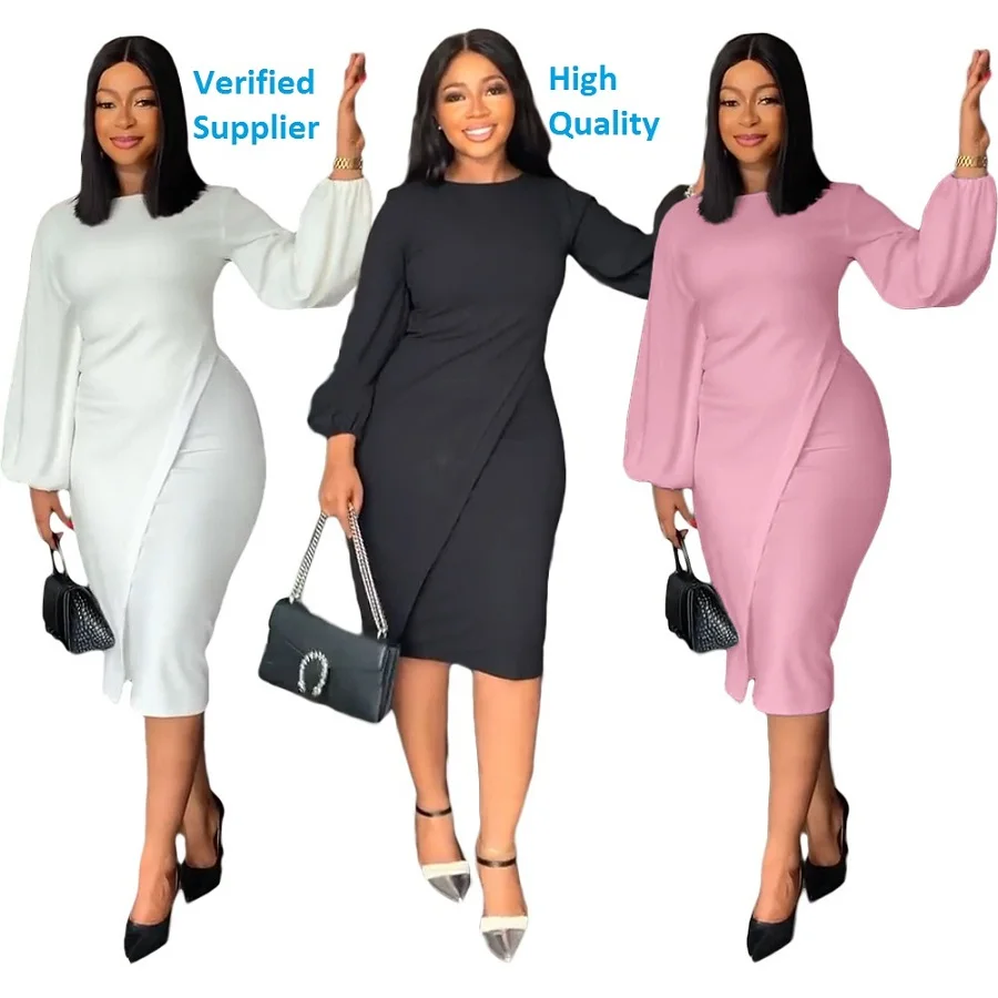 Spring 2023 Fall 2022 Dresses Long Sleeve Dress Women Lady Elegant Modest casual dress For Women
