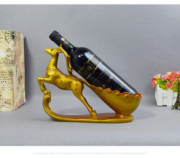 Creative Wine Rack Decoration Resin Deer Crafts Home Bookcase Wine Cabinet Desktop Decoration Decoration