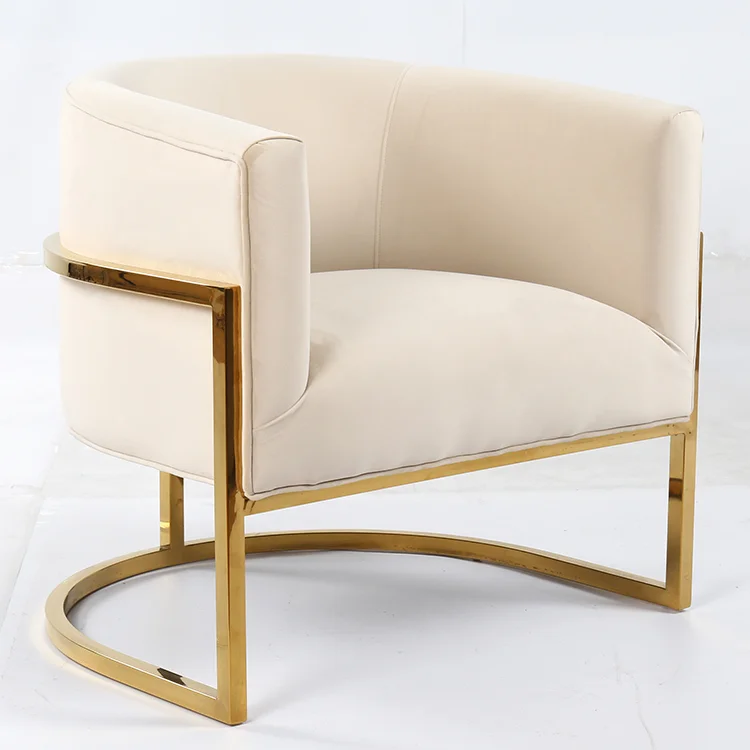 Modern Accent Chair Upholstered Stainless Steel Frame Living Room Velvet Accent Chair