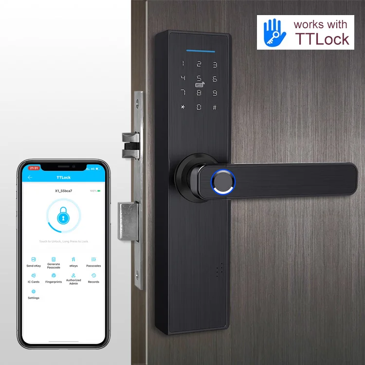 Home Hotel Electronic Security With Card Auto Wifi Fingerprint Access Control System Door Lock
