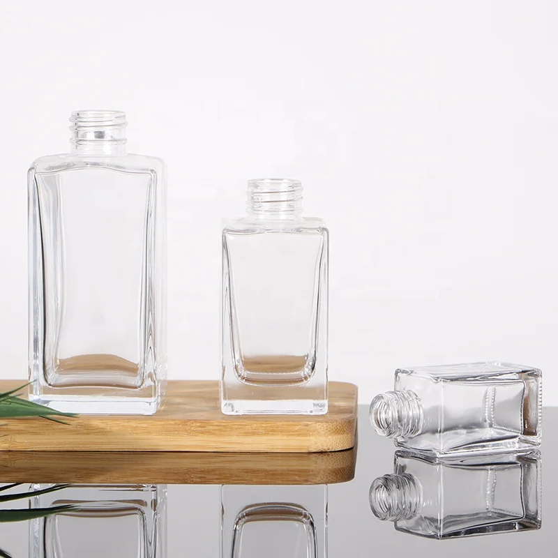250ml empty clear rectangle square reed diffuser glass aroma bottles luxury glass