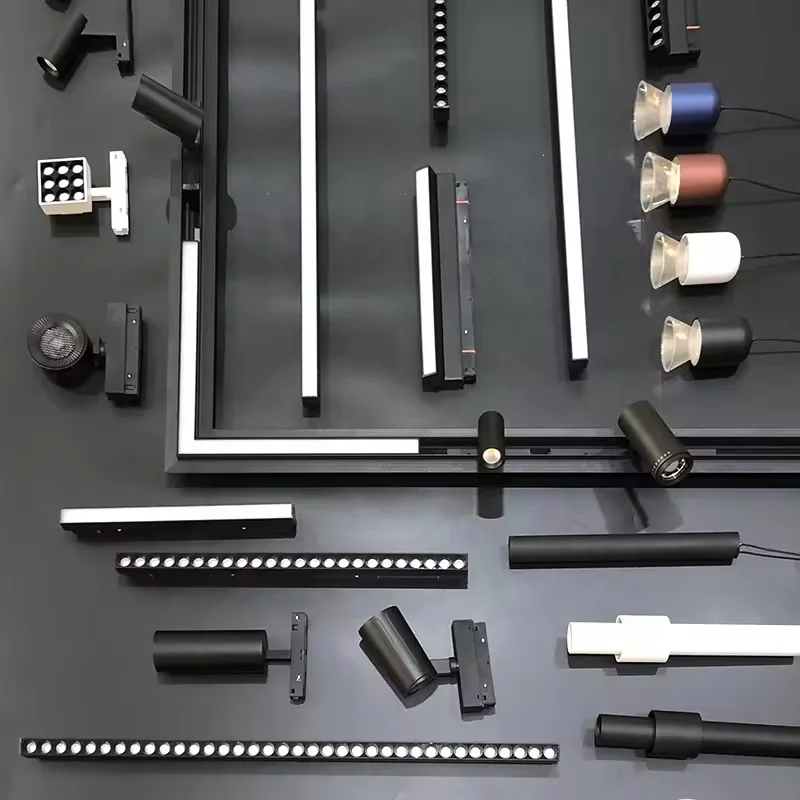 1m 2m 3m 48V Rail Modular Design Surface Mounted LED Magnetic Spot Light Track Lights Lighting System led magnetic Track Rail