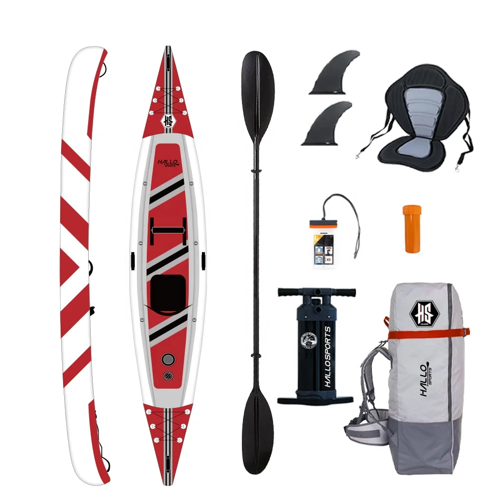 Hallosports K004 verified inflatable double canoe boat kayak