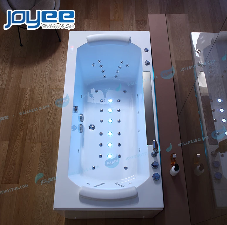 JOYEE Bathroom Jakuzi Indoor SPA Acrylic Baignoire Jakuzi with TV Whirlpools 2 Persons Bathroom Shower Bathtub LED Balneo