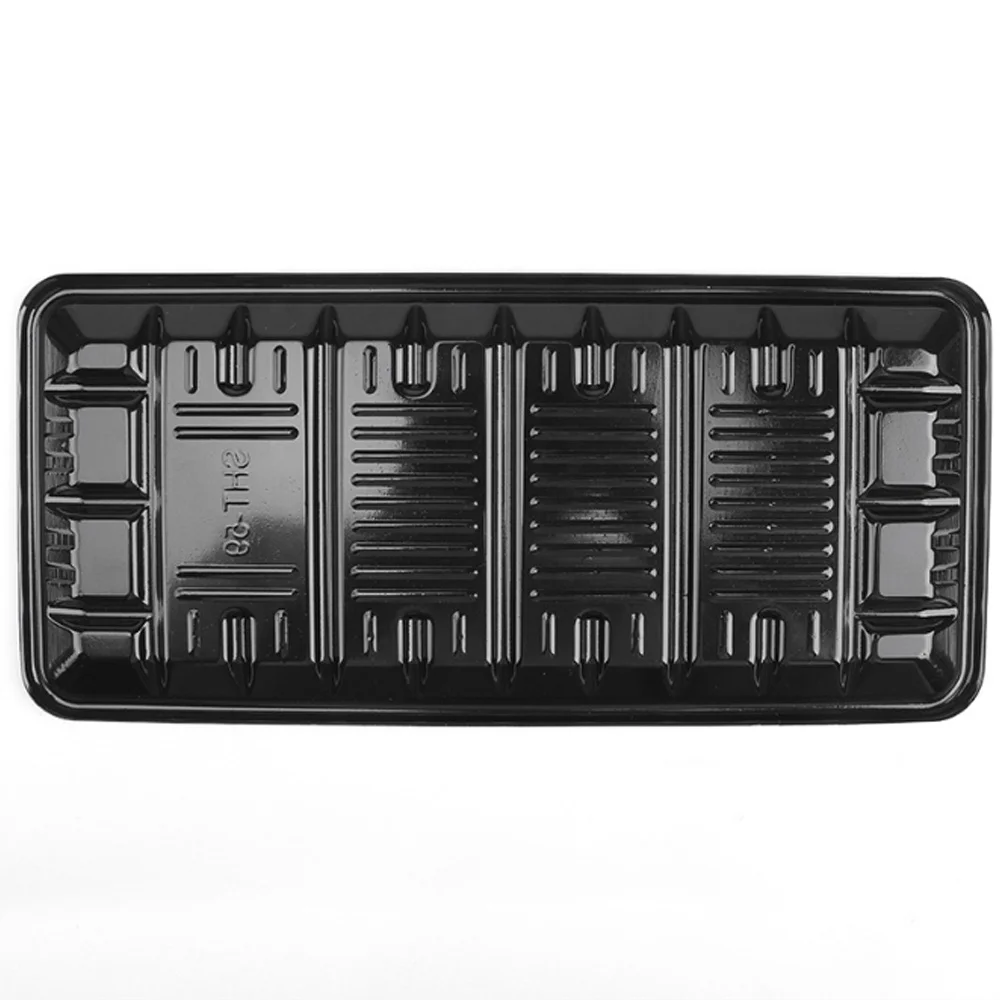 Best selling black RPET/PET biodegradable fruit and carrot tomato  disposable plastic vegetable tray