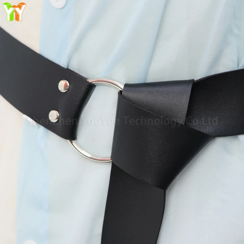 Medieval Belt Vegvisir Knight Waistband PU Leather Waist Belt Retro Renaissance Knight Belt Leather Waistband for Men