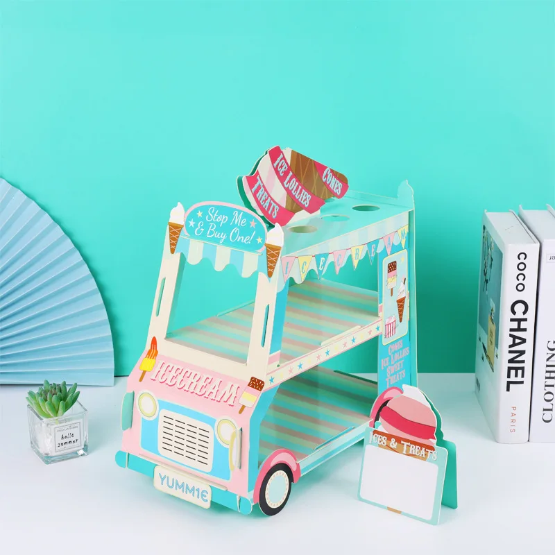 Good Quality Sweet Shop Cupcake Stands Cute Party Cake And Cupcakes Stand Coated Paper For Kids Birthday Party Supply