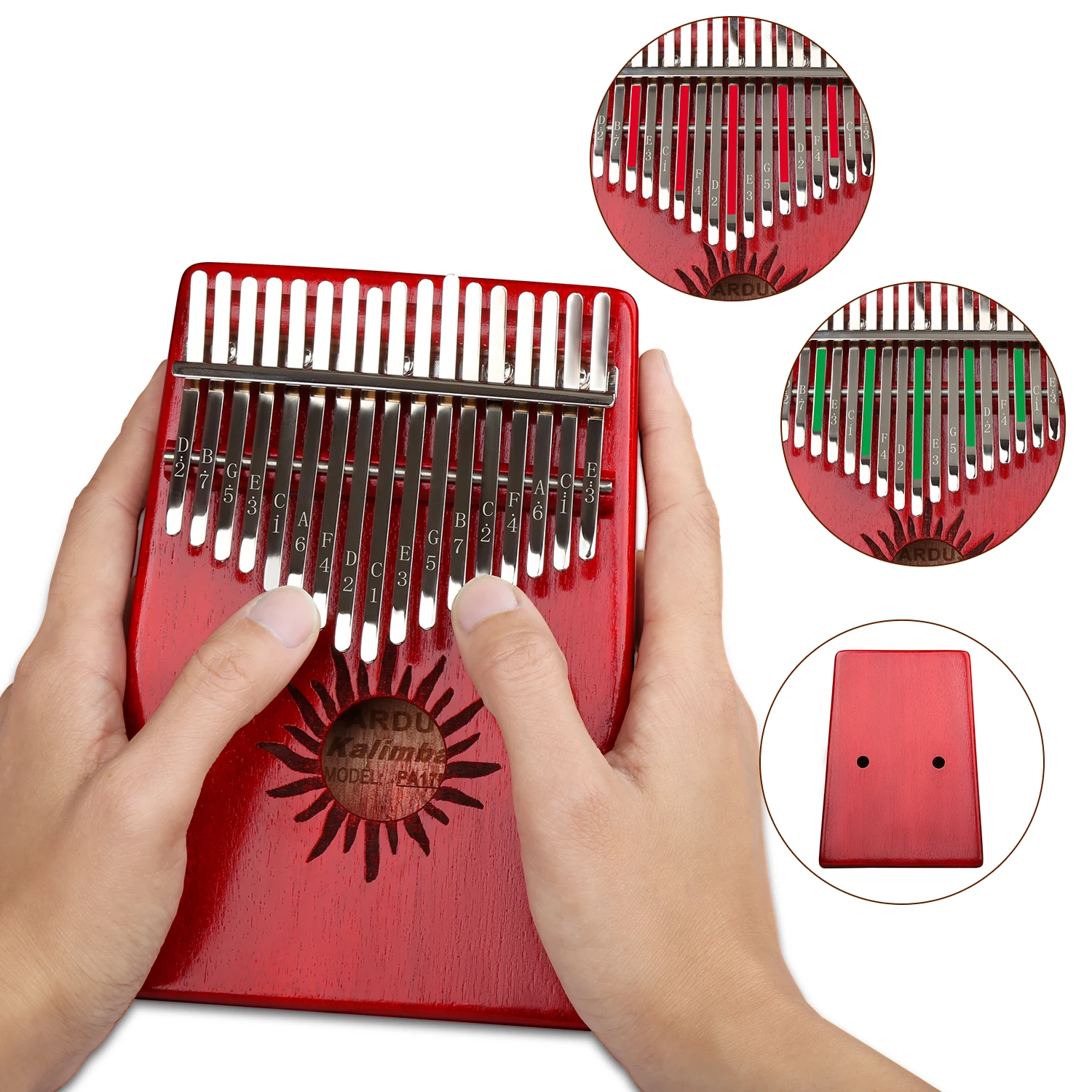 Wholesale Finger Piano Gift 17 Keys Thumb Piano Kalimba with Portable Protective Storage Bag Tune Hammer
