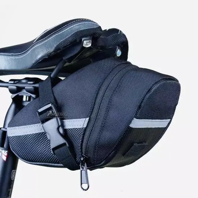 Bicycle seat bag cycling waterproof triangle shape tail bag with reflective bike tool bag