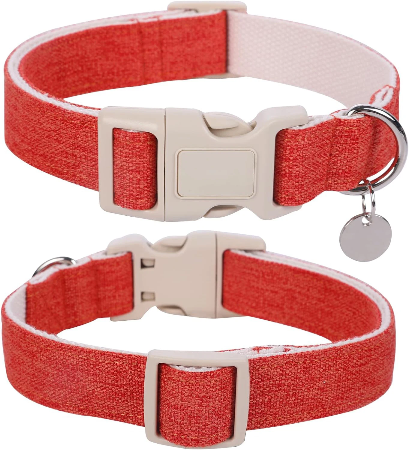 Blank pure Eco-friendly hemp material pet collars custom brand logo matching luxury buckle and leash set