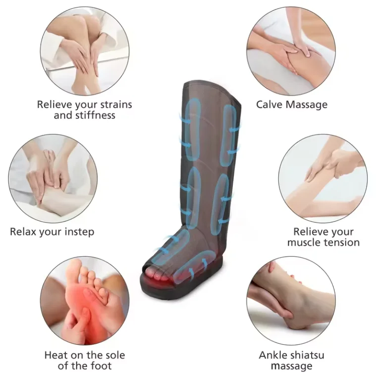 Foot and Leg Massager Shoes Rechargeable Foot and Calf Massage Boots, Portable Compression Boot for Circulation