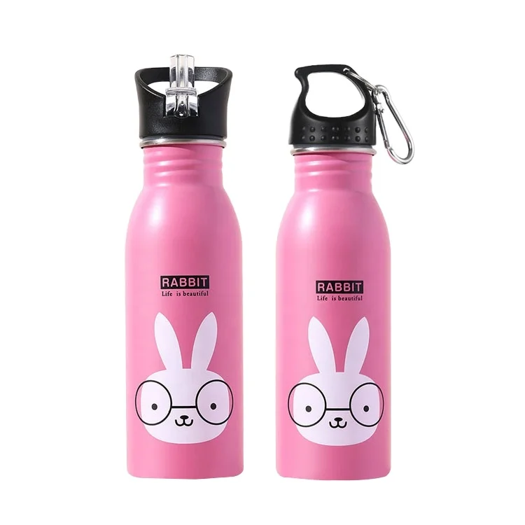 Экологичная Детская Спортивная бутылка для питьевой воды из нержавеющей стали без бисфенола А с соломинкой