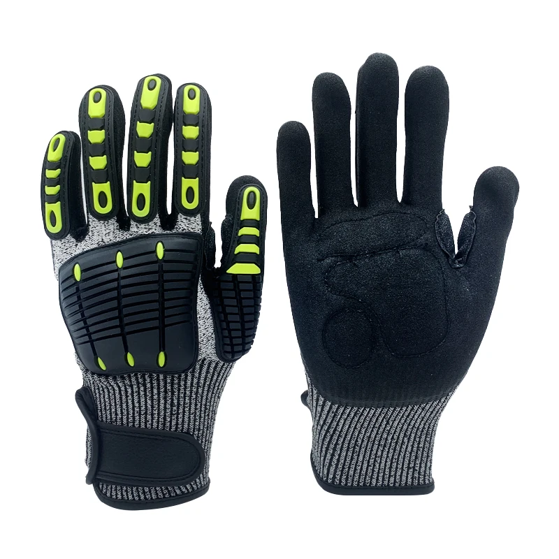 China Manufacture Antiimpact Palm Sandy Coated Anti Collision Impact Protection Shock Absorbing Gloves