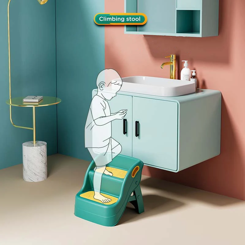 Складной пластиковый детский двухступенчатый табурет для ванной Oem, оптовая продажа для детей