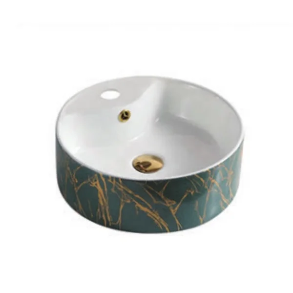 Bathroom Vessel Sink Wash Basin on Countertop Hand Painting Ceramic Modern Oval Washing Hands Pedestal Sinks 3 Years Grade AA 6L