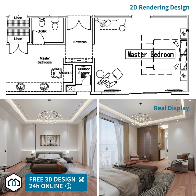 One Stop Luxury Furniture Solution Modern Up-holstered Beds Designer Villa Bedroom Set Combination