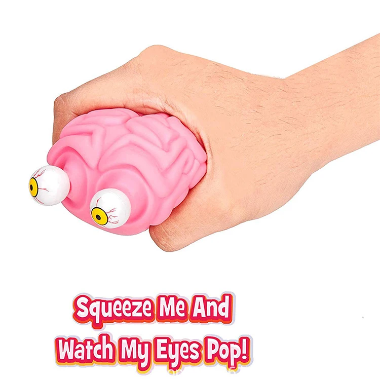 Squeeze Brain Toy Eye Squeeze Popping Halloween Prank Jokes Decompression Toy