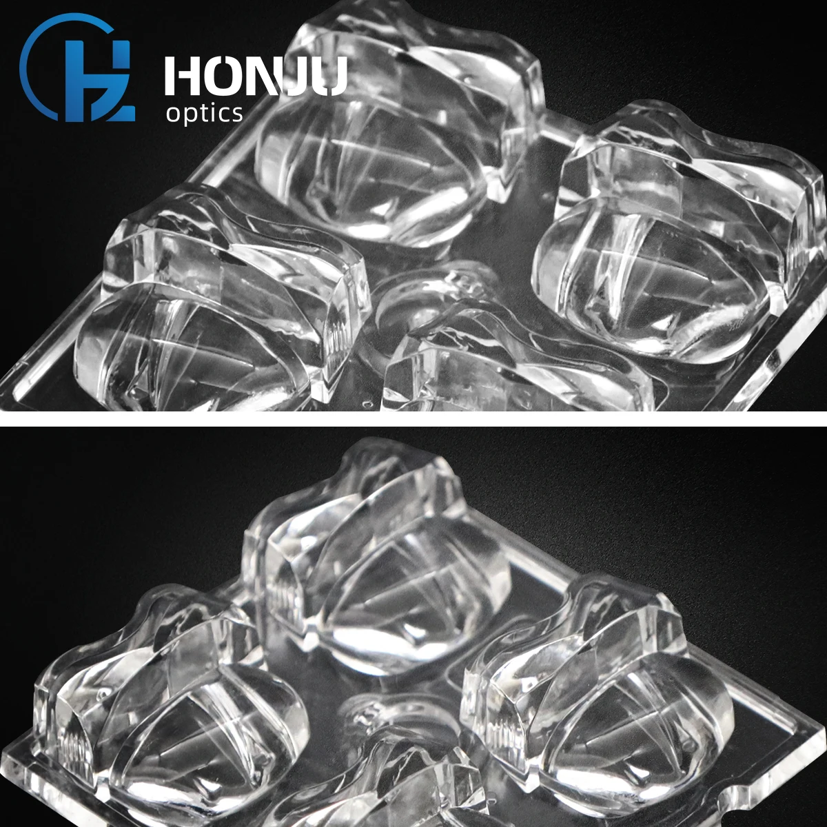 HONJU  140x50 degree T2M 4 beads plastic PC led street Light Lens led optical lens 5050