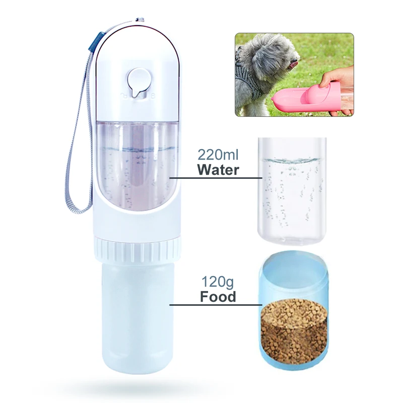 Customized Logo Outdoor Portable Travel Pet Dog Drinking Water Retractable Bottle with Activated Carbon Filter