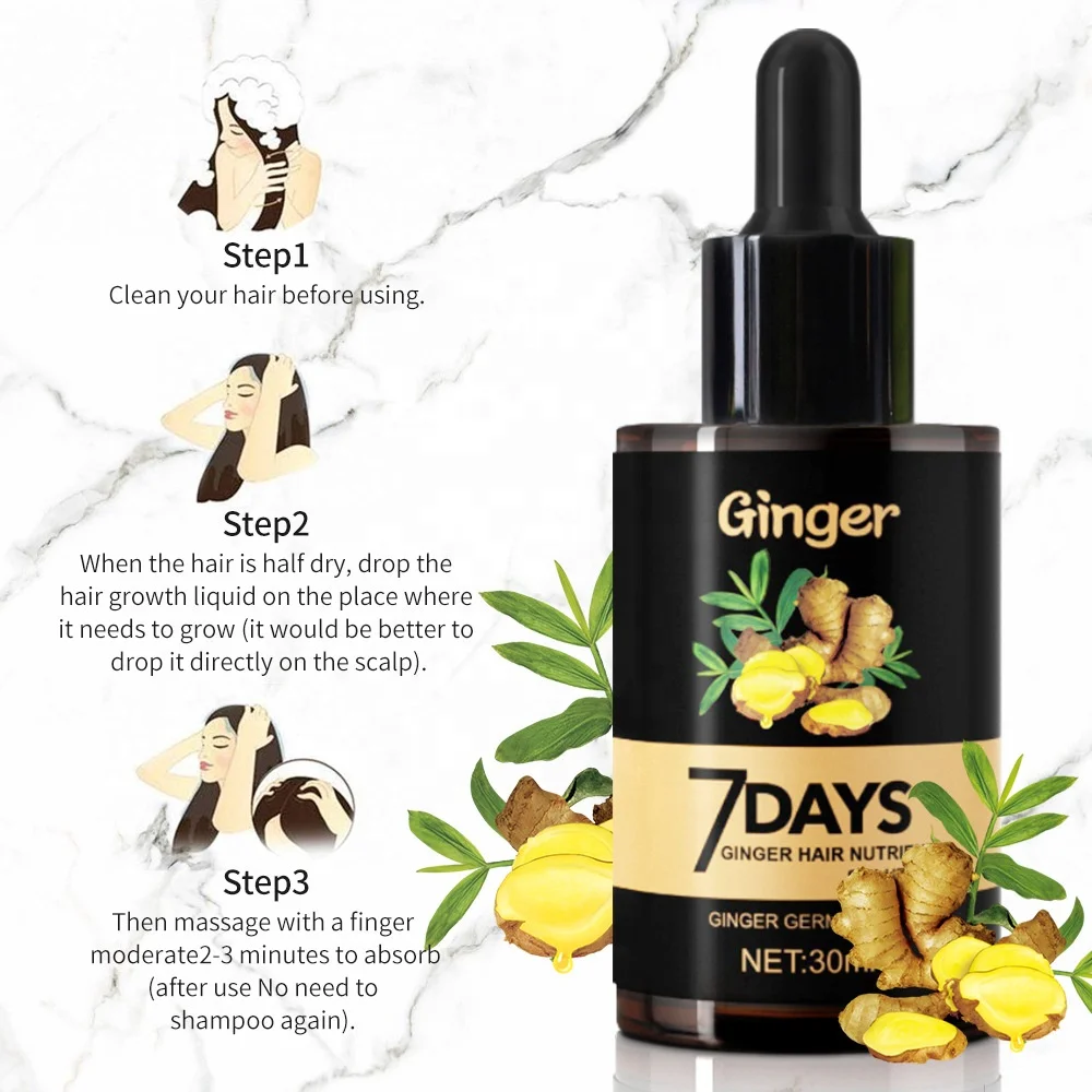 7 Days Natural Germinal Oil Bald Hair  Growth Ginger  Oil for Men