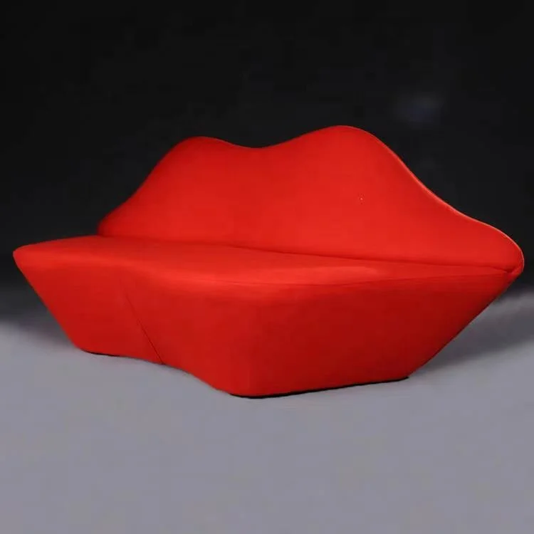 Home Furniture Living Room Couch Modern Two sofa Hot Red Lip Sexy Flaming Kiss Shaped Sofa Made In China For Sale