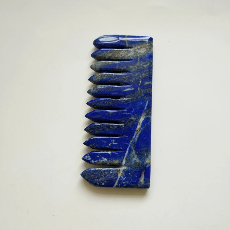 Huiying New Brand New Jade Stone Lapis Lazuli Comb Head Tool Scalp Massager Face Scraper Whole Head For SPA Acupuncture Therapy