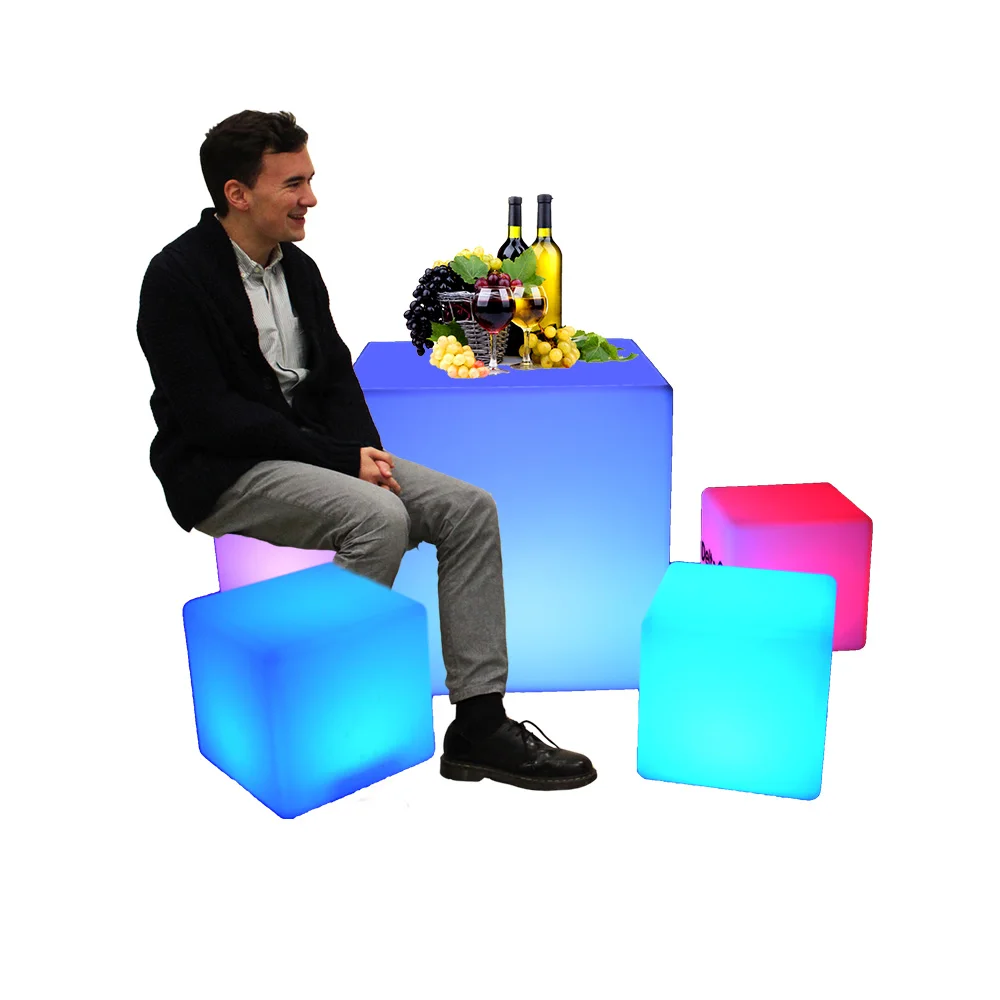 Colorful Illuminated Hookah Cubos Luces LED Ciso Fiestas Cube Stool Small bar Led Cube