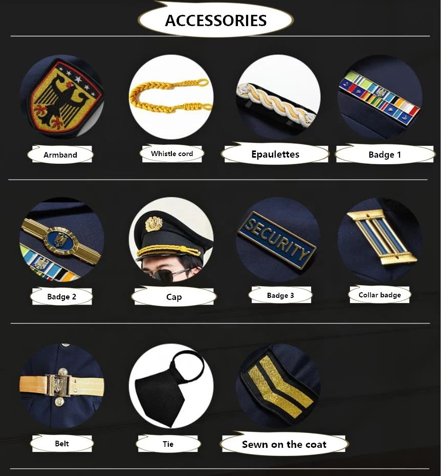 High Quality New Design BestDark Blue Color Security Guard Uniform Security Office Uniform