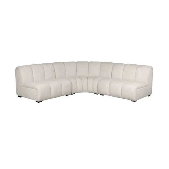 High end velvet modern fat round sofa day bed C shape huge sofa for villa furniture