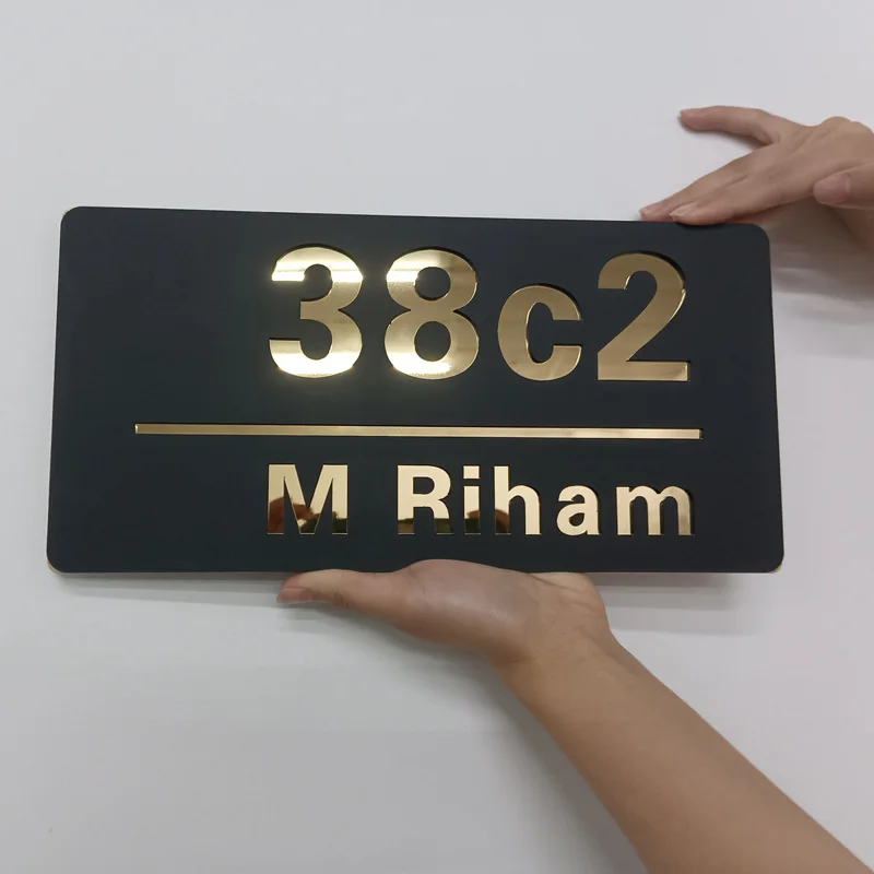 Custom No MOQ Acryl Stainless Steel House Hotel Door Room Number Sign Address Door Plates