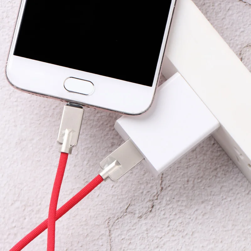 
1M 2.4A Fabric Zinc alloy Braided Data USB Cable Set For IPhone wholesale fast charging type c data cable 