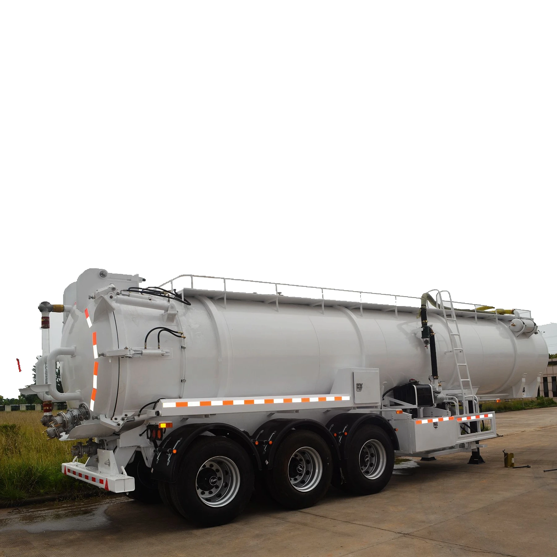 Tri-Axle Stainless Steel 22000 Litres Sewage Vacuum Suction Tanker Semi Trailer
