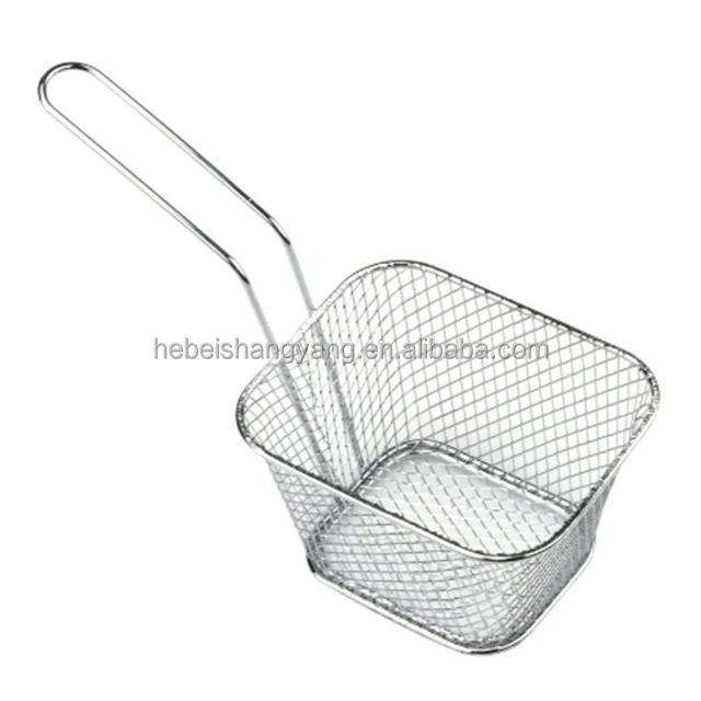 Wholesale Mini Stainless Steel French Fries Serving Baskets Fries Cup French Fries Holder Basket