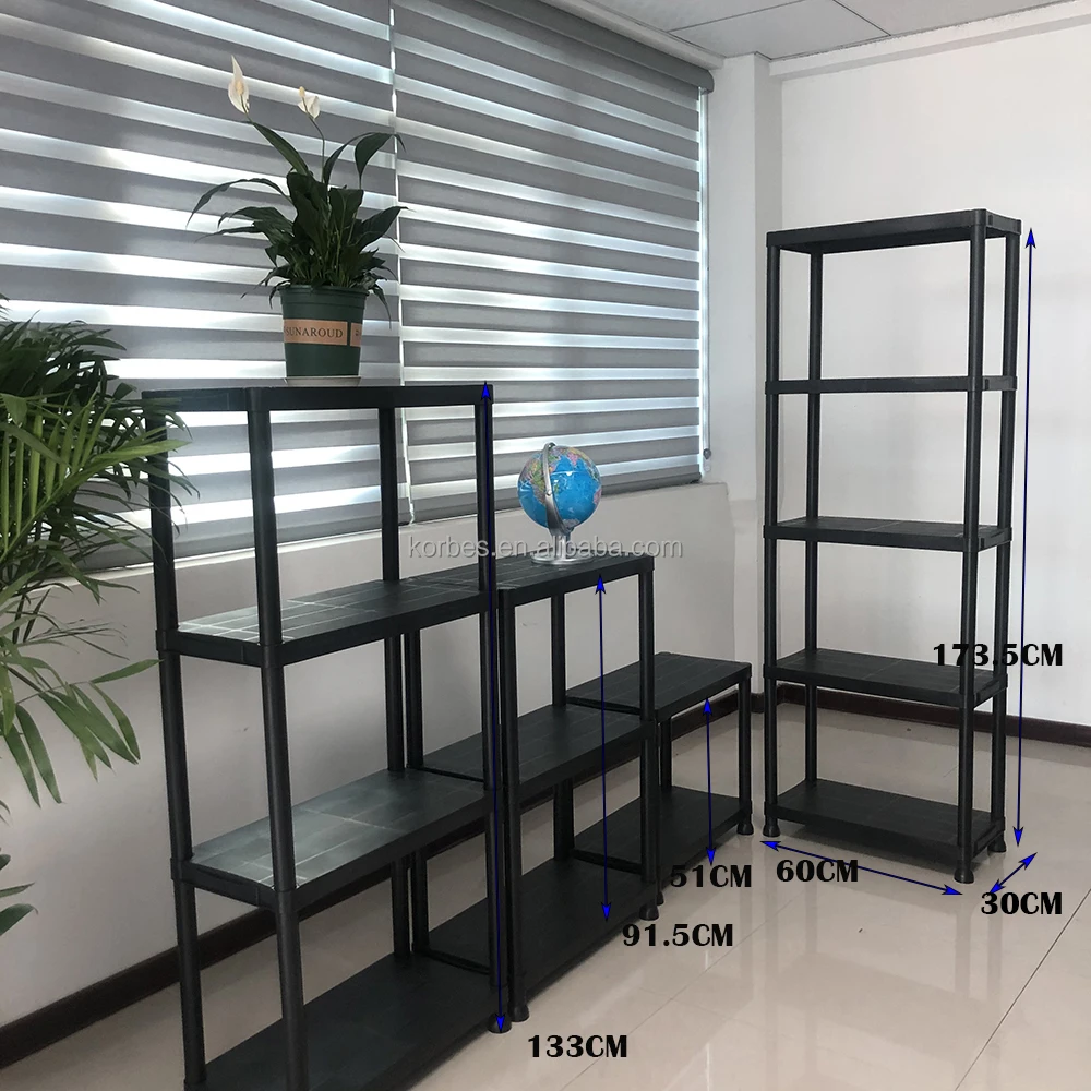 
5-Layer Boltless Plastic Shelf Racks Shelving Unit For Garage Office Home 