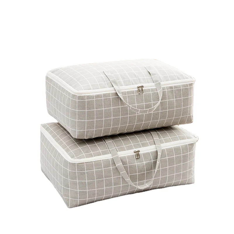 
Foldable Large Capacity Clear Window Zipper Thick Fabric Comforter Blankets Bedding storage bags for clothes organizer 