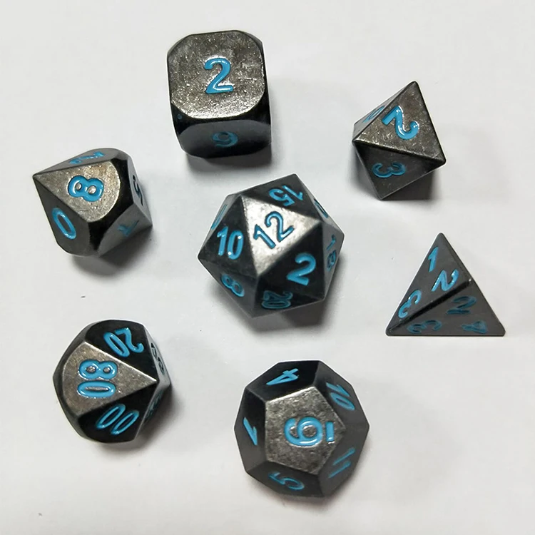 Metal roll plated dice DND run dice multi-sided dice board game run reunion game props