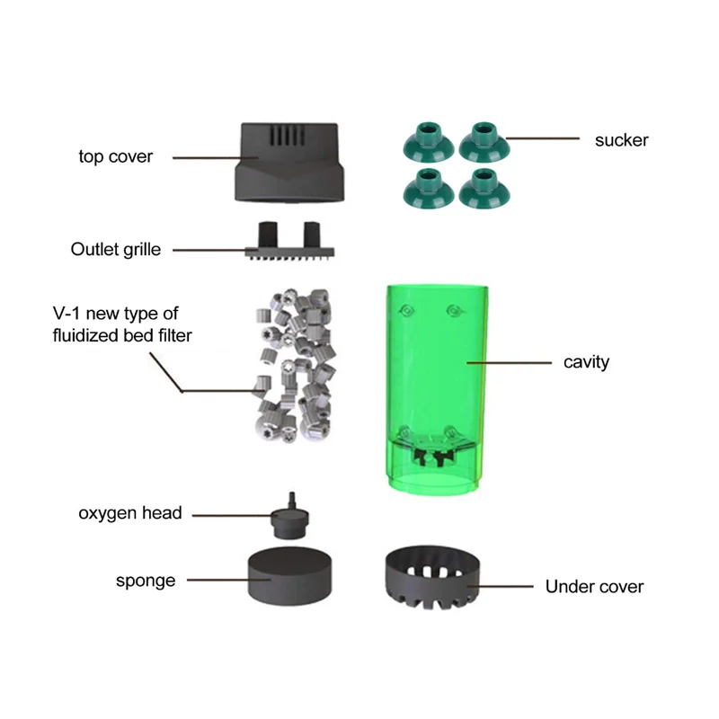 Qanvee аквариум с флюидизированной подвижной кроватью K1 медиафильтр коробка био Губка Очиститель фильтр