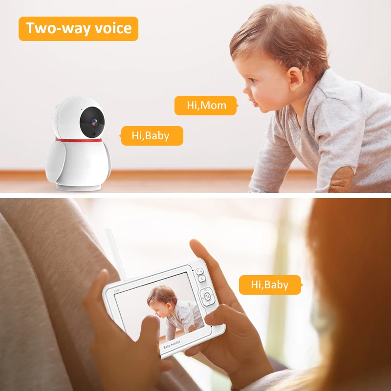 JideTech 1080P 5 Inch Security Cameras With Monitor Wireless WIFI Baby Monitor IP Surveillance Camera