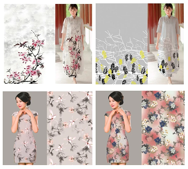 digital printing of 100 silk fabric double sided silk satin fabric scarf silk fabric