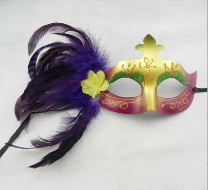 Halloween Christmas Luminous feather mask for masquerade party