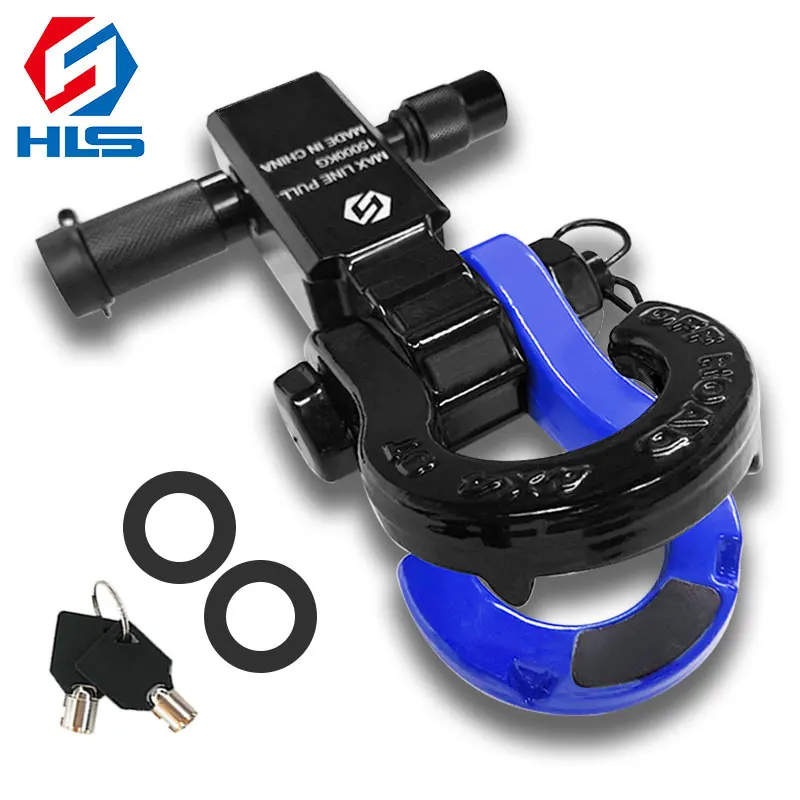 2' Solid Aluminium 5T Tow Trailer Hitch Receiver with Split Steel Shackle Working Tension Tow Hook
